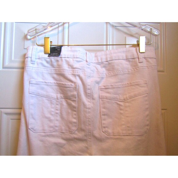 Tractr Jeans NWT White Flare Denim Cotton Mid Rise Slim Fit Raw Hem Size 8 29 - Picture 5 of 10